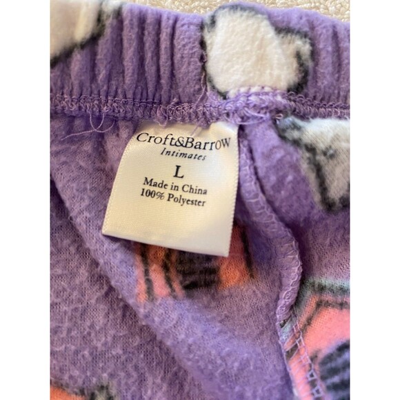 Croft & Barrow Womens Sz L Purple W/scotty Dogs Soft Fleece Lounge Pajama Pants - Picture 7 of 9